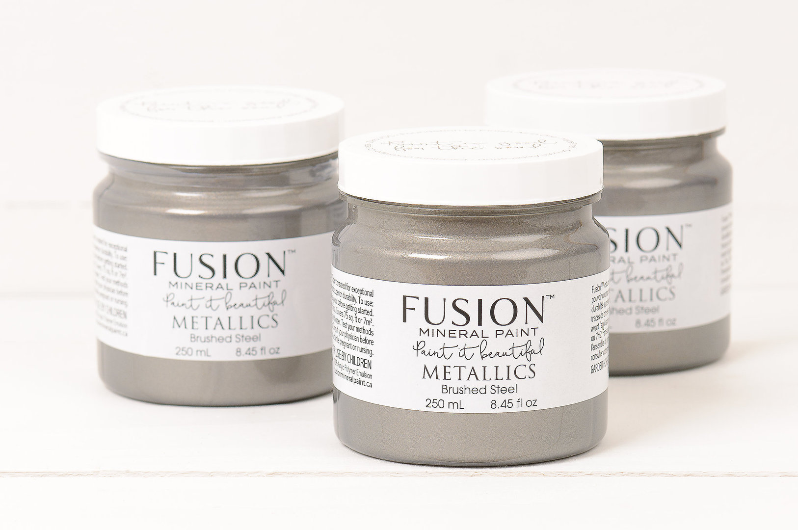 Fusion Mineral Paint Metallics - Brushed Steel 250ml